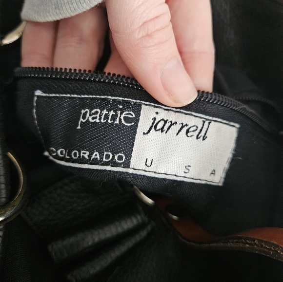 Vintage Black Leather Tote Bag by Pattie Jarrell - Picture 5 of 7